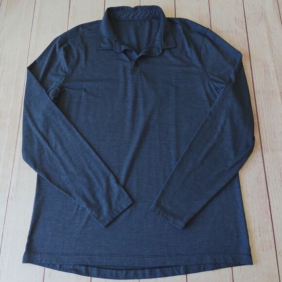 Lululemon Evolution Long Sleeve Polo Shirt Nautical Navy sz M - Picture 7 of 11